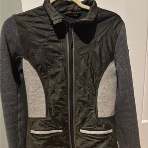 Women's Quilted Utility Jacket in Olive and Gray